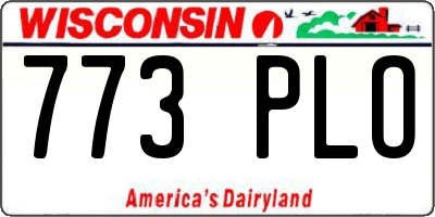WI license plate 773PLO