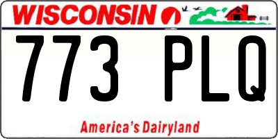WI license plate 773PLQ