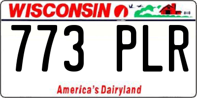 WI license plate 773PLR