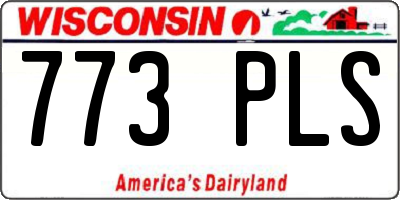 WI license plate 773PLS
