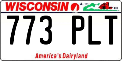 WI license plate 773PLT