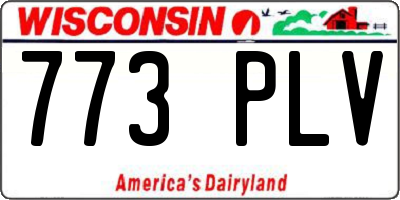 WI license plate 773PLV