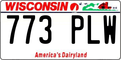 WI license plate 773PLW