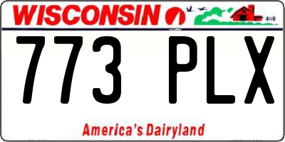 WI license plate 773PLX