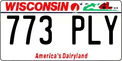 WI license plate 773PLY