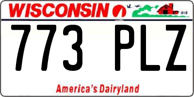 WI license plate 773PLZ