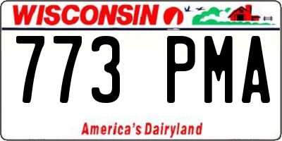 WI license plate 773PMA