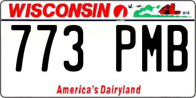 WI license plate 773PMB