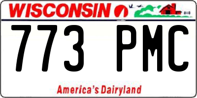 WI license plate 773PMC