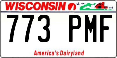 WI license plate 773PMF