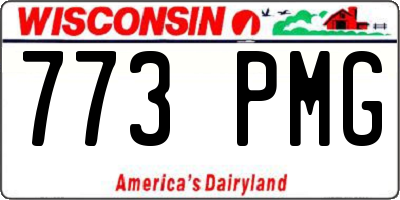 WI license plate 773PMG