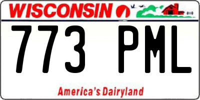 WI license plate 773PML