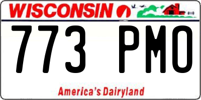 WI license plate 773PMO