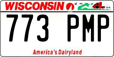 WI license plate 773PMP