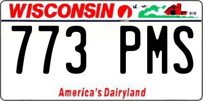 WI license plate 773PMS