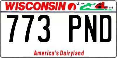 WI license plate 773PND