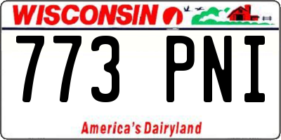 WI license plate 773PNI