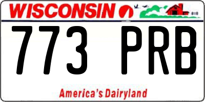 WI license plate 773PRB