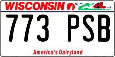 WI license plate 773PSB