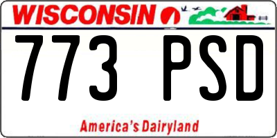 WI license plate 773PSD