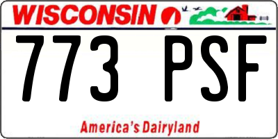 WI license plate 773PSF