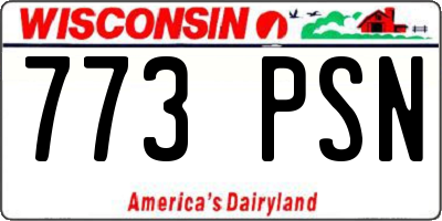 WI license plate 773PSN
