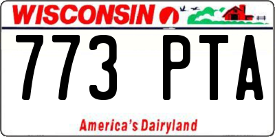 WI license plate 773PTA