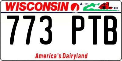 WI license plate 773PTB