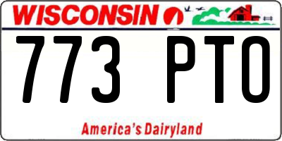 WI license plate 773PTO
