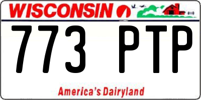 WI license plate 773PTP