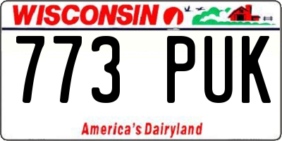 WI license plate 773PUK