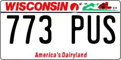 WI license plate 773PUS