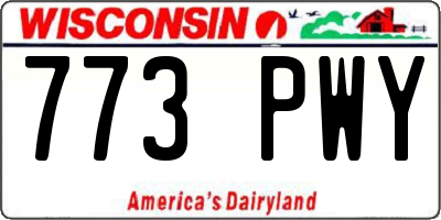 WI license plate 773PWY