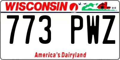 WI license plate 773PWZ