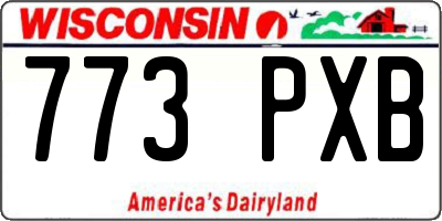 WI license plate 773PXB