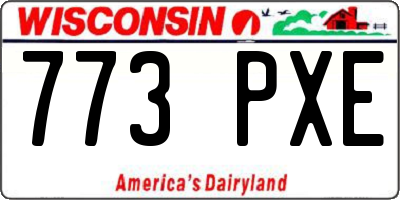 WI license plate 773PXE