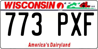 WI license plate 773PXF
