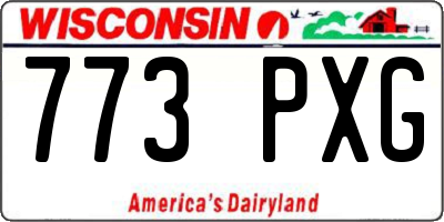 WI license plate 773PXG