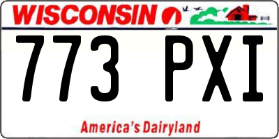 WI license plate 773PXI
