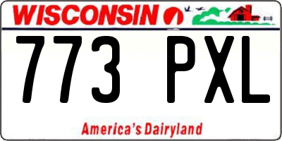 WI license plate 773PXL