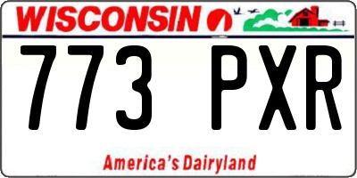 WI license plate 773PXR