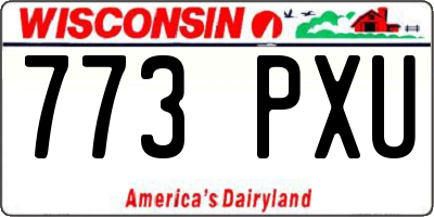 WI license plate 773PXU