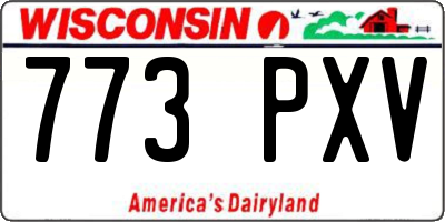 WI license plate 773PXV