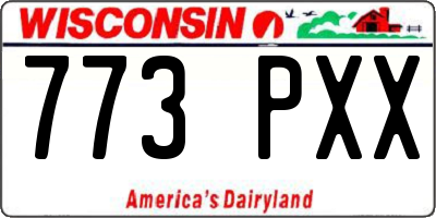 WI license plate 773PXX