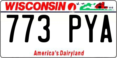 WI license plate 773PYA