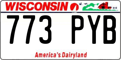 WI license plate 773PYB