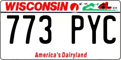 WI license plate 773PYC
