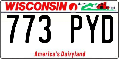 WI license plate 773PYD