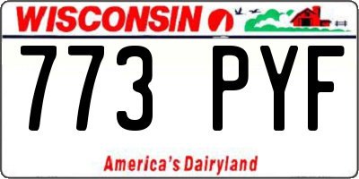 WI license plate 773PYF