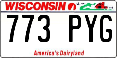 WI license plate 773PYG